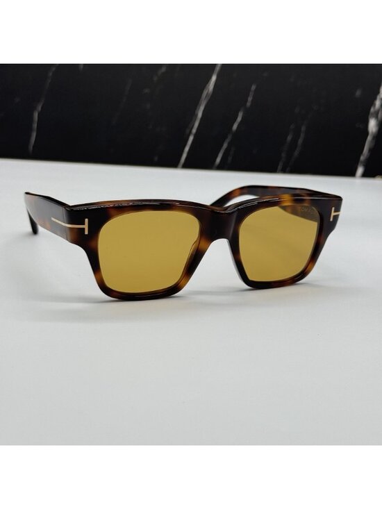 NEW TOM FORD CAINE-02 TF1280 53E HAVANA/YELLOW WOMEN SQUARE SUNGLASSES FT1280/S main image 9